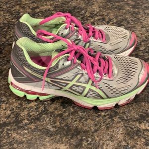 WMS ASIC GT-1000 Running Shoes - 7.5 Green/Pink